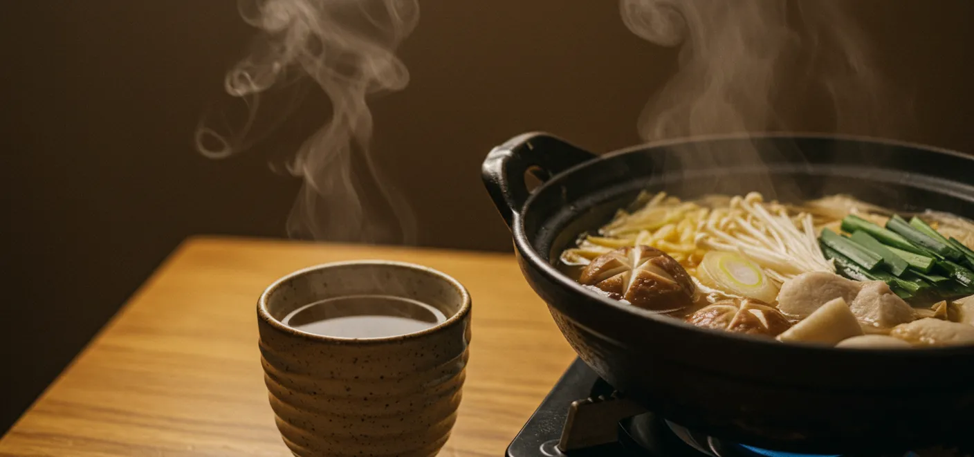 鍋料理と熱燗のペアリングイメージ